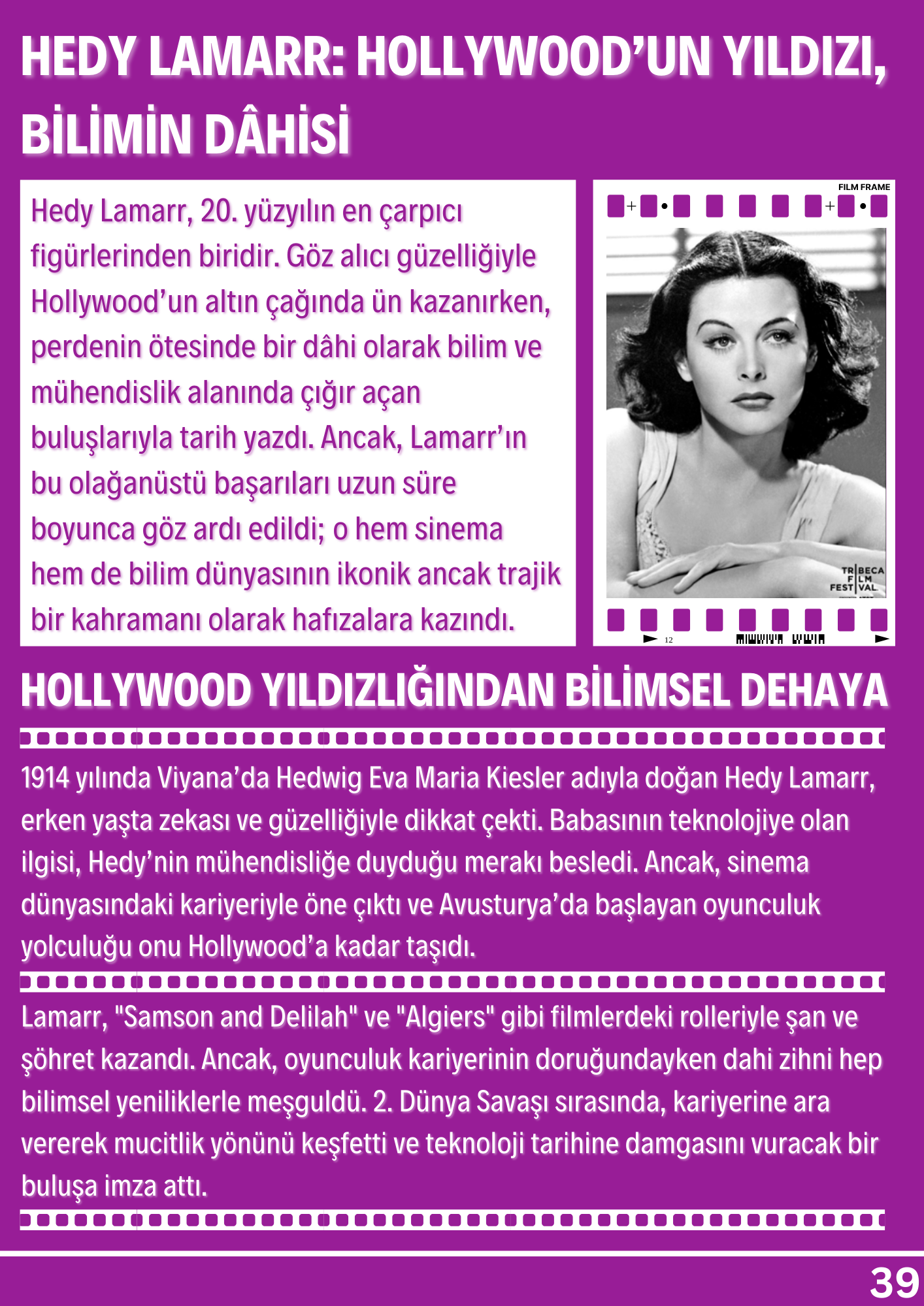 Hedy Lamarr: Hollywood’un Yıldızı, Bilimin Dâhisi